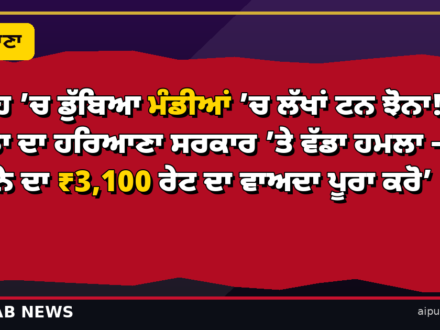 ਮੀਂਹ ’ਚ ਡੁੱਬਿਆ ਮੰਡੀਆਂ ’ਚ ਲੱਖਾਂ ਟਨ ਝੋਨਾ! ਹੁੱਡਾ ਦਾ ਹਰਿਆਣਾ ਸਰਕਾਰ ’ਤੇ ਵੱਡਾ ਹਮਲਾ — ‘ਝੋਨੇ ਦਾ ₹3,100 ਰੇਟ ਦਾ ਵਾਅਦਾ ਪੂਰਾ ਕਰੋ’