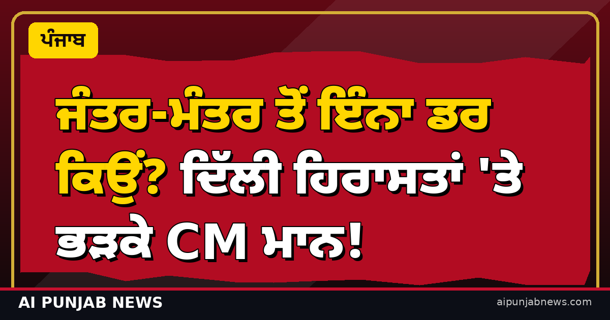 ਜੰਤਰ-ਮੰਤਰ ਤੋਂ ਇੰਨਾ ਡਰ ਕਿਉਂ? ਦਿੱਲੀ ਹਿਰਾਸਤਾਂ 'ਤੇ ਭੜਕੇ CM ਮਾਨ!