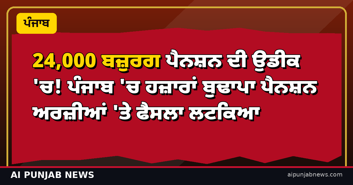 24,000 ਬਜ਼ੁਰਗ ਪੈਨਸ਼ਨ ਦੀ ਉਡੀਕ 'ਚ! ਪੰਜਾਬ 'ਚ ਹਜ਼ਾਰਾਂ ਬੁਢਾਪਾ ਪੈਨਸ਼ਨ ਅਰਜ਼ੀਆਂ 'ਤੇ ਫੈਸਲਾ ਲਟਕਿਆ