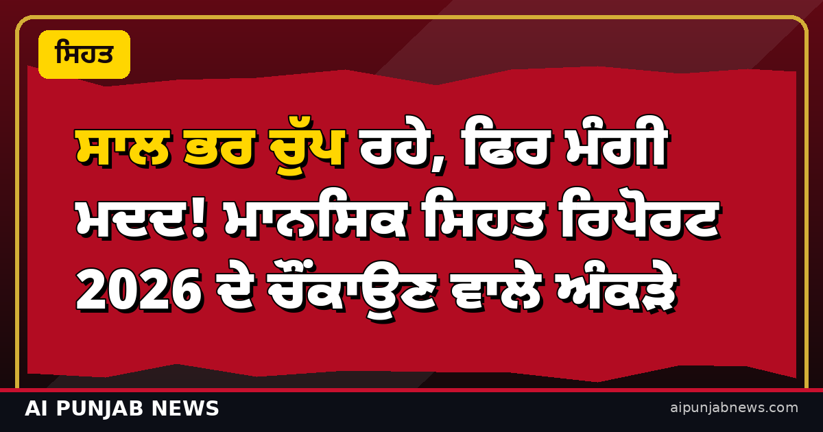 ਸਾਲ ਭਰ ਚੁੱਪ ਰਹੇ, ਫਿਰ ਮੰਗੀ ਮਦਦ! ਮਾਨਸਿਕ ਸਿਹਤ ਰਿਪੋਰਟ 2026 ਦੇ ਚੌਂਕਾਉਣ ਵਾਲੇ ਅੰਕੜੇ