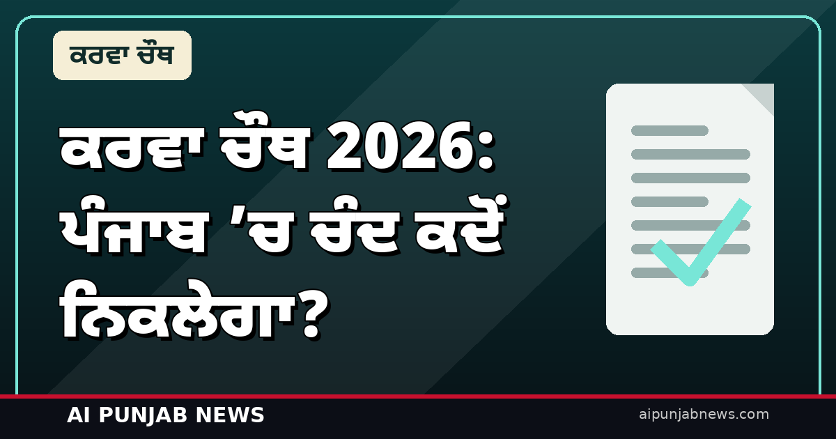 ਕਰਵਾ ਚੌਥ 2026: ਪੰਜਾਬ ’ਚ ਚੰਦ ਕਦੋਂ ਨਿਕਲੇਗਾ? ਚੰਡੀਗੜ੍ਹ 8:12, ਲੁਧਿਆਣਾ 8:16, ਅੰਮ੍ਰਿਤਸਰ 8:18 ਵਜੇ — ਪੂਰੀ ਸੂਚੀ