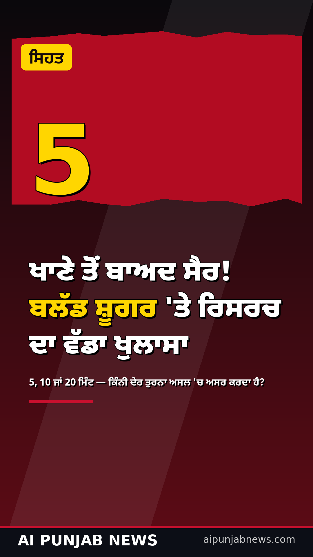 ਖਾਣੇ ਤੋਂ ਬਾਅਦ ਸੈਰ! ਬਲੱਡ ਸ਼ੂਗਰ ‘ਤੇ ਰਿਸਰਚ ਦਾ ਵੱਡਾ ਖੁਲਾਸਾ